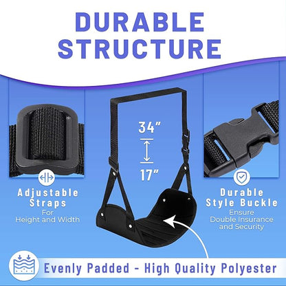 BASIC CONCEPTS Airplane Foot Hammock for Plane Travel Essentials - Airplane Travel Essentials, Long Flight Foot Rest - Plane Gadgets