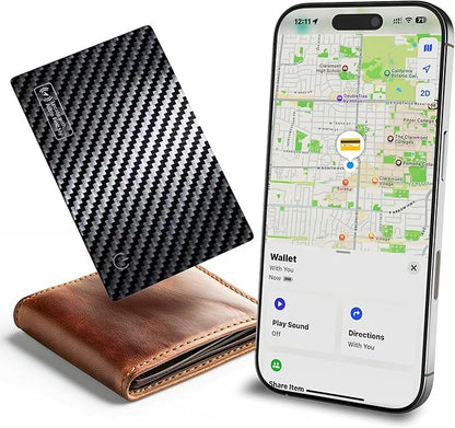 Eelexa Wallet Tracker Card (iOS Only), Compatible with Apple Find My Device, Rechargeable Tracking Card Luggage Tracker for Passports, Laptop, IP68 Waterproof