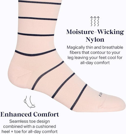 Comrad Nylon Knee High Socks - 15-20mmHg Graduated Compression Socks - Soft & Breathable Support Unisex Socks