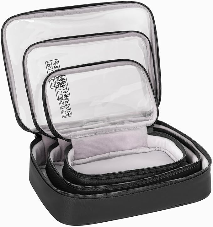 AKOZLIN Padded 3pcs/set Travel Organizer Office Cord Cable Electronics Accessories Bag Electrical Cord Management Case