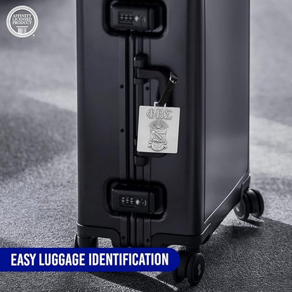 Phi Beta Sigma Official Vendor - Travel Luggage Tags - Set of 2 - Greek Letters and Shield - Fraternity Paraphernalia