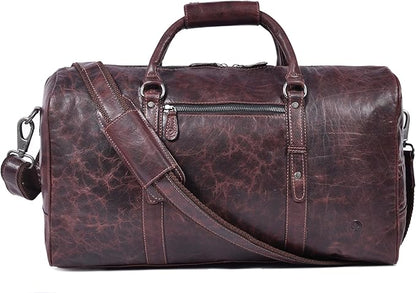 Leather Duffel Bag for Men & Women Travel, Weekend, Overnight, Gym Bag