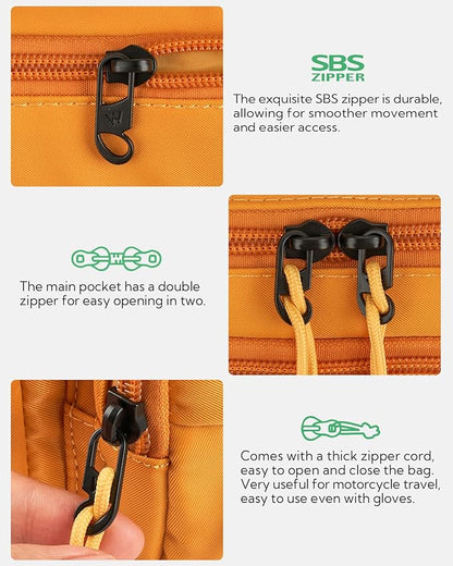 WATERFLY Fanny Pack Waist Packs: Large Crossbody Fanny Packs for Women Men with 5 Zipper Pockets Adjustable Strap Waist Bags Hip Pack for Traveling Cycling Running Hiking-Tan