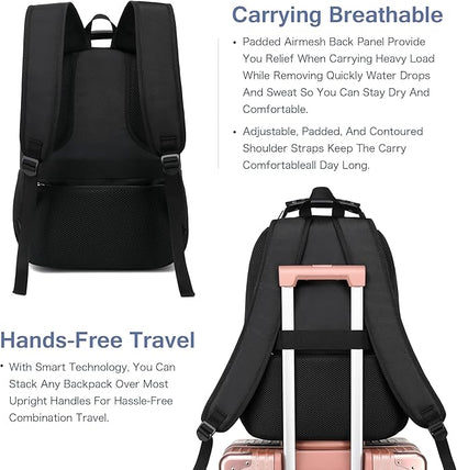 Boavan Laptop Backpack for men, 15.6 inch Laptop Bag with USB Port, Waterproof Travel Work Backpack Purse, Anti-Theft Teacher Nurse Doctor Casual Bookbags Office Business backpack，Sky Blue/Black