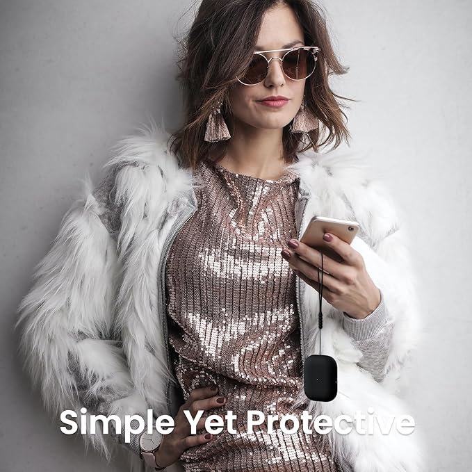 ORNARTO Compatible with AirPods Pro 2 Case 2022, Full Protective Hybrid Silicone for AirPods Pro 2nd Generation Case, Front LED Visible Skin Cover-Black