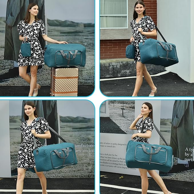 Felipe Varela Duffle Bag with Shoes Compartment and Adjustable Strap,Foldable Travel Duffel Bags for Men Women,Waterproof Duffel Bags