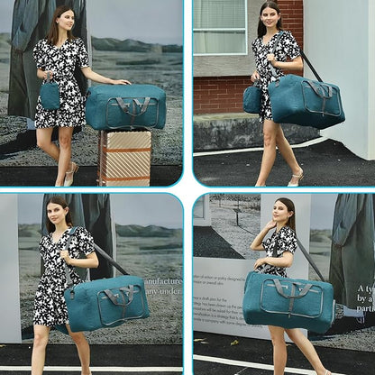 Felipe Varela Duffle Bag with Shoes Compartment and Adjustable Strap,Foldable Travel Duffel Bags for Men Women,Waterproof Duffel Bags