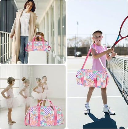 Duffle Bag for Girls Travel Duffle Carry On Tote Weekender Bag Large Capacity Overnight Bag With Shoe Compartment Gym Tote with Dry and Wet Separation