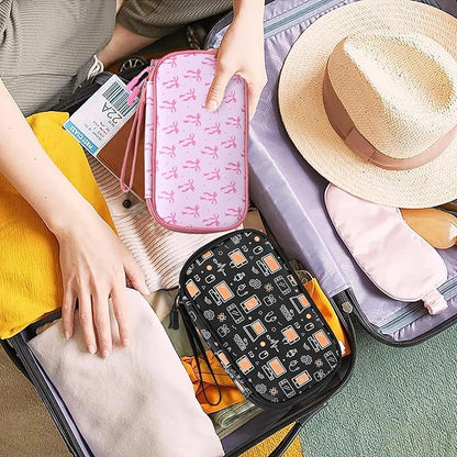 COSHAYSOO Travel Gifts for Women College Teen Girls Trip Favors Pink Birthday Gift Ideas, Electronics Cord Cable Organizer Bag Tech Pouch Case Gadgets Accessories Cruise Airplane Essentials, Bowknot