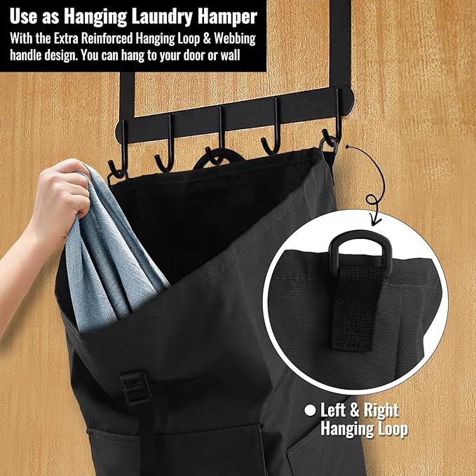 Laundry Bag Backpack, 125L, Extra Large with Shoulder Straps, Adjustable & Extendable Design, Hamper 3 Pockets for Laundromat, College, Travel, Camping