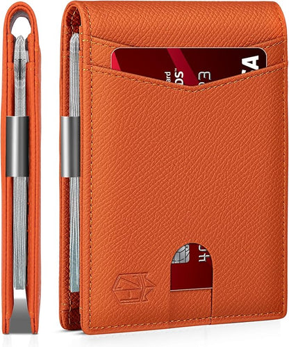 Zitahli Money Clip Wallets for Men,Slim Bifold Wallet 10-12 Cards, Mens Leather Wallet with ID Window,RFID Blocking Thin Minimalist Credit Card Holder,Gifts for Him