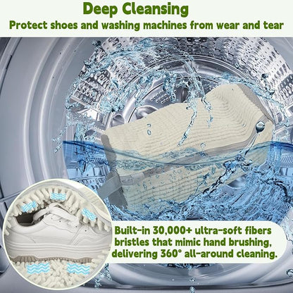 Shoe Bags for Washing Machine 2 Pcs XL, Shoe Laundry Bag for Washer 360°Deep Clean with Self-Locking Zipper, Effectively Protect Shoes Suitable for Sneaker, Tennis or Other Types(White)