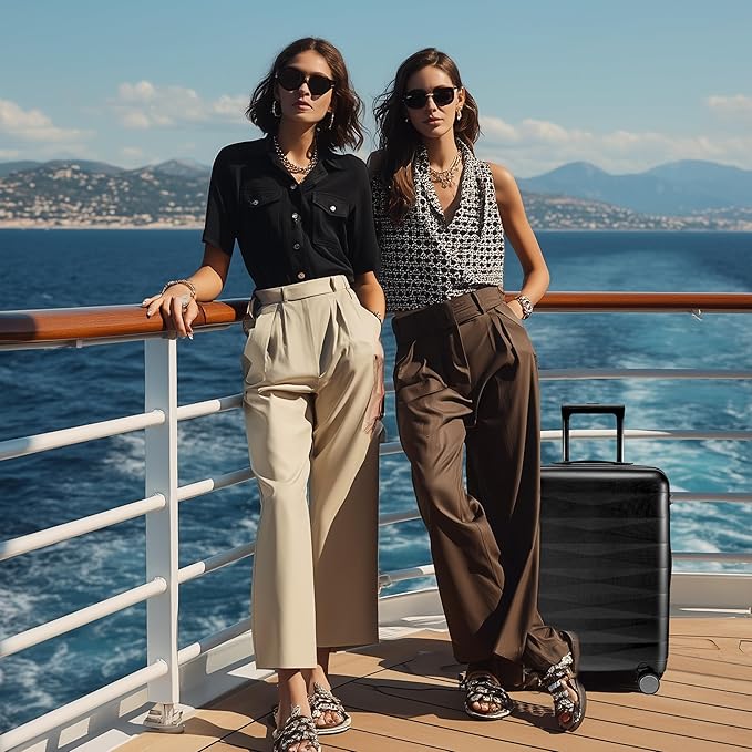 NINETYGO Carry On Luggage 22x14x9 Airline Approved, Small Suitcase with Smooth Double Spinner Wheels, Hard Shell PC Luggage Carry-On, Lightweight Travel Luggage, TSA Approved (Black, B1)