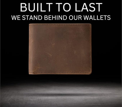 Stealth Mode Leather Bifold Wallet for Men With ID Window and RFID Blocking