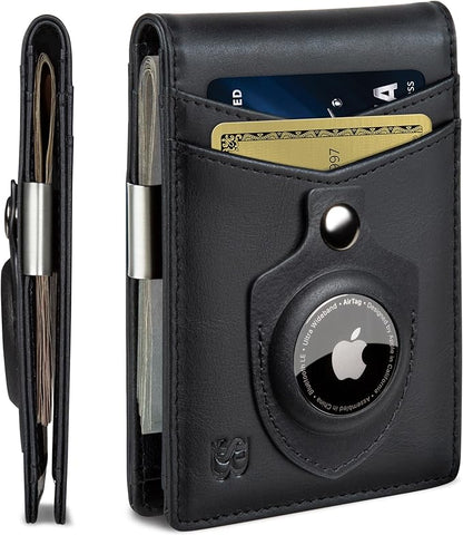 SERMAN BRANDS Money Clip Wallet - Mens Wallets slim Front Pocket RFID Blocking Card Holder Minimalist Mini Bifold