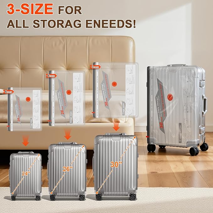 Travel Vacuum Bags with Pump - 15 Pack Space Saver Bag for Travel & Home, Clothes, Bedding, Blankets, Seasonal Storage