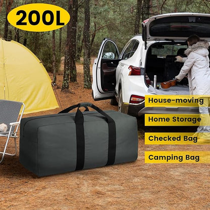 Vorspack Extra Large Duffle Bag for Travel - 200L Duffel Bag for Men Gear Bag for Storage Foldable Weekender Bag for Overnight Camping - Grey