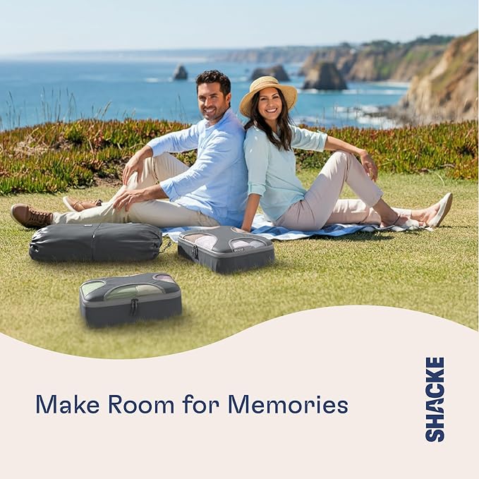 Shacke 6 Set Packing Cubes for Travel - Compression Packing Bags/Travel Organizer - Luggage Organizer Bags for Traveling - Travel Essentials for Women - Cruise Must Haves Packing List