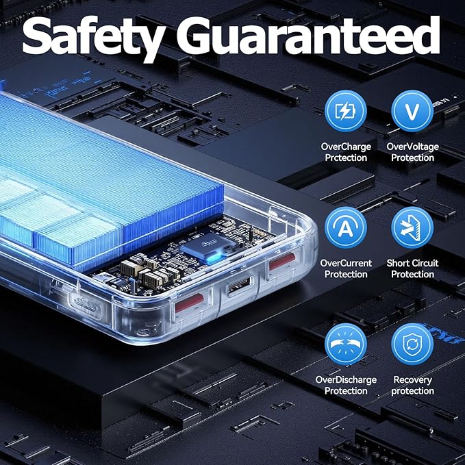 Portable Charger 10000mAh Slim Power Bank Portable Phone Charger 22.5W PD QC Fast Charging with 3 Outputs 2 Inputs Battery Pack Compatible with iPhones Samsung Google Pixel LG Moto More Devices Orange