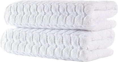 Turkish Cotton Ultra-Soft Plush Absorbent Quick Dry Bathroom Towel Set, Made in Turkey (White, 4 Pcs Hand Towel Set)