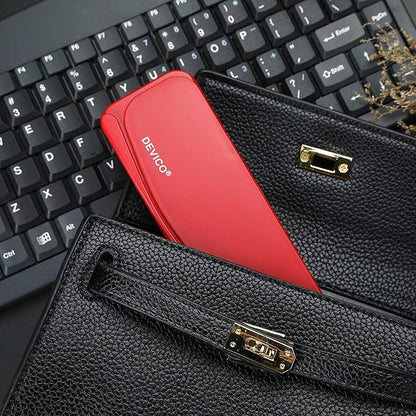 DEVICO Travel Utensils, 18/8 Stainless Steel 4pcs Cutlery Set Portable Camp Reusable Flatware Silverware, Include Fork Spoon Chopsticks with Case (Red)