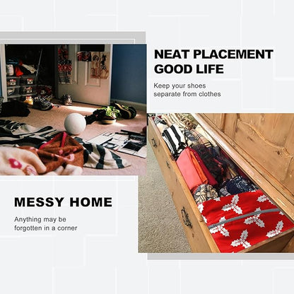 BeeGreen Christmas Shoe Bags 6 Pack for Travel with Handle, Packing Organizers for Suitcase and Luggage,Portable Nylon Storage Accessories for Vacations, Christmas Gifts for Women and Men