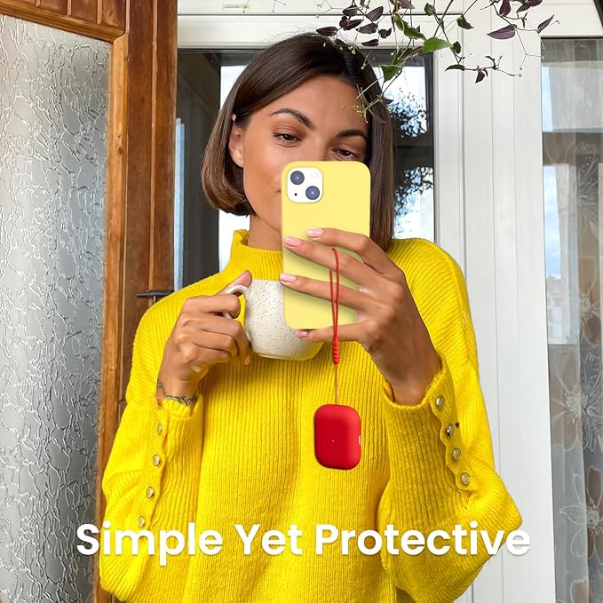 ORNARTO Compatible with AirPods Pro 2 Case 2022, Full Protective Hybrid Silicone for AirPods Pro 2nd Generation Case, Front LED Visible Skin Cover-Red