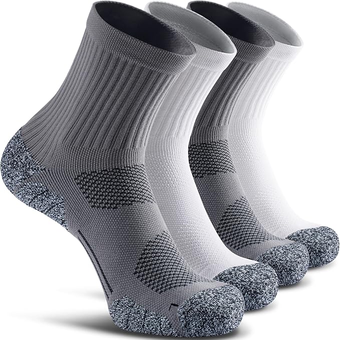 CWVLC Cushioned Compression Sport Quarter Socks for Men Women Youth