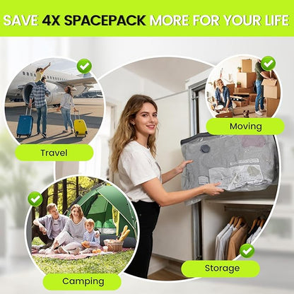 (17PACK) Travel Vacuum Bags with USB Pump-Portable Vacuum Packing Seal for for Travel & Home, Vacuum Compression Packing Seal Bags for Clothes, Bedding & Seasonal Storage