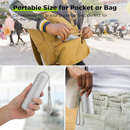 Zannaki Metal Moisture Proof Weekly Pill Organizer, Stackable Aluminum Alloy BPA Free Travel Hiking 7 Day Pill Box Case Waterproof and Large Compartment to Hold Pills, Vitamins, Fish Oil, Supplements