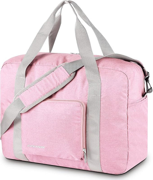 For Allegaint Airlines Personal Item Bag 17.7x12.6x6.3 Foldable Travel Duffel Bag Underseat Carry-on Luggage for Women and men 25L(Pink)