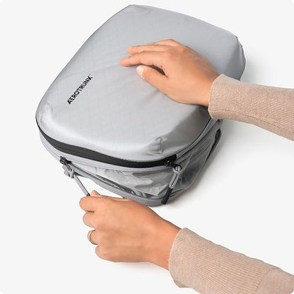 Aerotrunk Ultralight Compression Packing Cubes - Lightweight Travel Organizers for Suitcases and Luggage (6-Pack, Light Grey)