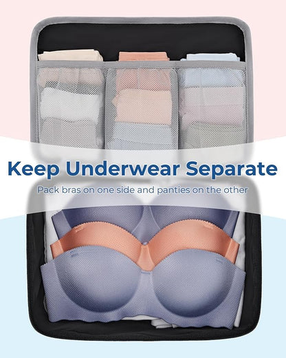 BAGSMART Compression Packing Cubes, 6 PCS Packing Cubes for Suitcases, Travel Bags Organizer for Luggage, Lightweight Packing Cube for Travel Essentials