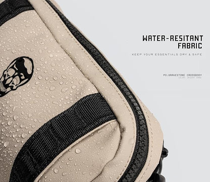 Gymreapers Travel Small Crossbody Bags for Men & Women with Hidden Pocket - Waterproof Crosssbody Fanny Pack for Men with Adjustable Shoulder Sling Belt for Traveling, Running & Hiking (Desert Sand)