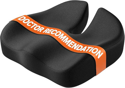 Seat Cushion, Extra Large Memory Foam Cushion for Office Chair Cushions, Ergonomic Cushions Pad Pillow for Pressure Relief Sciatica & Pain Relief for Long Sitting