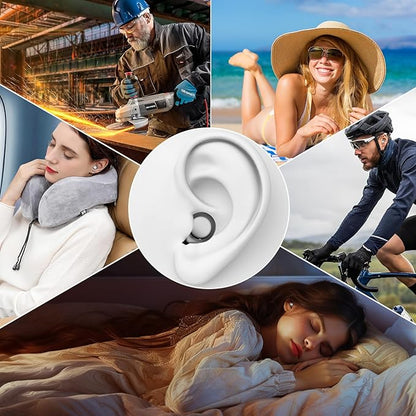 Ear Plugs, 35dB Silicone Earplugs with 4 Eartips and Carrying Case, Reusable Noise-Reducing Earplugs for Sleep, Everyday Noise Relief with Clear Speech for Sleep, Work, Study, Focus, Black