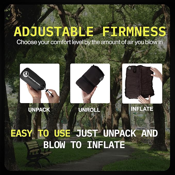 Whispering Winds Inflatable Seat Cushion - Comfortable Blow-up Foam Pad for Airplane, Travel, Stadium, Outdoors, Camping, Car & More