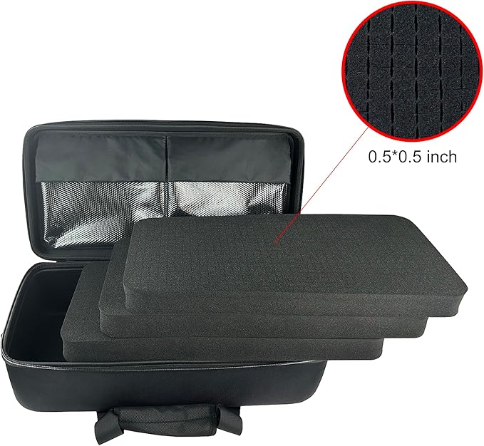 Multi-Purpose EVA Hard Case with Custom Foam Insert for Camera Gear, Precision Instruments, Car Tools, Outdoor Equipment, Interior 19 * 9.25 * 4.8inches