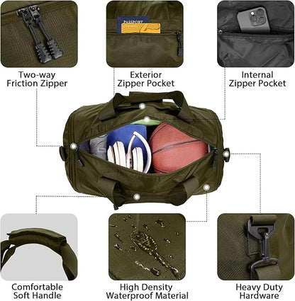 Wildroad Travel Bags for Men, Gym Bag & Duffle Bag for Travel, Carry on Duffel Bag 3 IN 1 Expandable Overnight Weekender Bag (Vintage Grey, Large-50L+ Gym Bag)