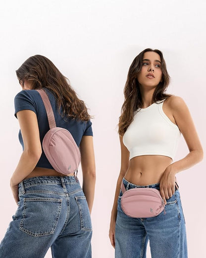 tomtoc Belt Bag with RFID Blocking, 1.5L Cross Body Fanny Pack for Women Men, Sling Waist Bags with Adjustable Strap for Travel Walk