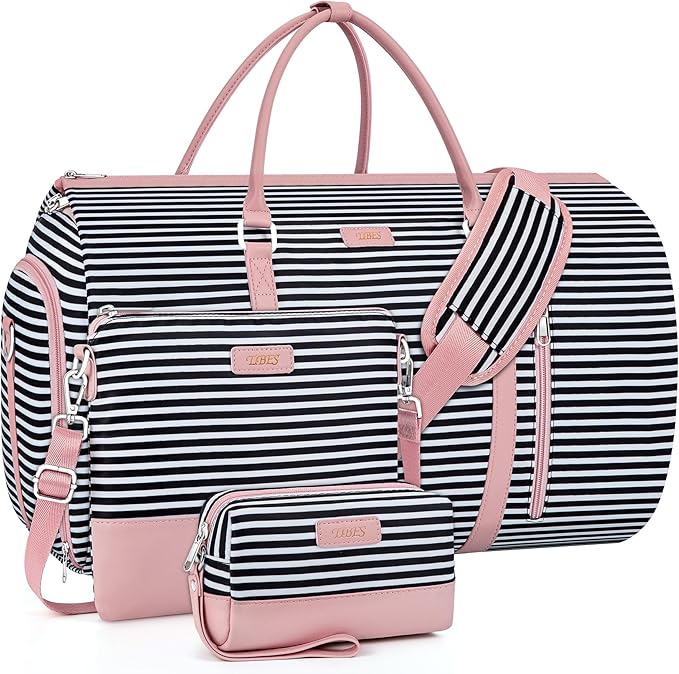 Convertible 2-in-1 Garment Bags for Travel, Carry On Garment Duffle Bag With Shoe Compartment Large Weekender Bag for Women Men Hanging Suitcase Suit Travel Duffel Overnight Bags 4pcs Set