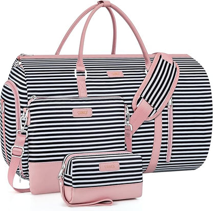 Convertible 2-in-1 Garment Bags for Travel, Carry On Garment Duffle Bag With Shoe Compartment Large Weekender Bag for Women Men Hanging Suitcase Suit Travel Duffel Overnight Bags 4pcs Set