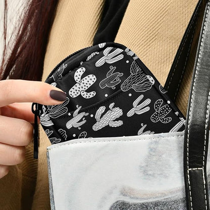 Fustylead Cartoon Cactus Pill Organizers 2 Times A Day Pill Case Bag with Zipper Portable Weekly Pill Dispensers for Vitamin Supplement