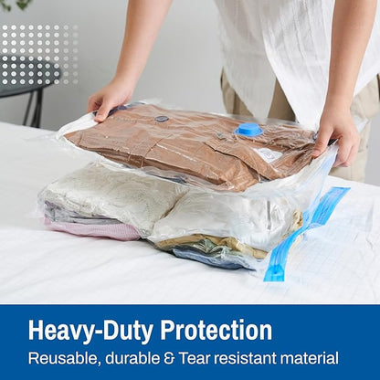 10-Pack Variety Vacuum Storage Bags for Comforters, Blankets & Clothes – Vacuum Sealed Compression Bags with Hand Pump – Space Saver Storage Bags for Bedding,Travel & Organization (2S, 2M, 3L & 3XL)