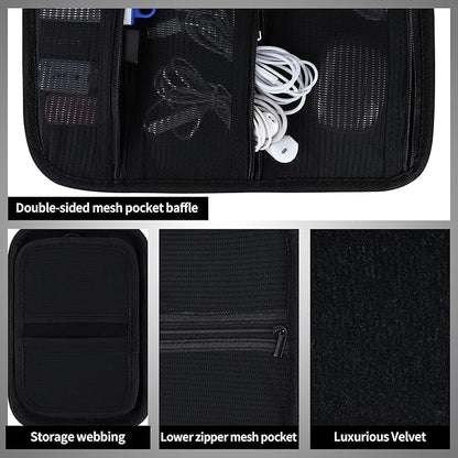 Electronic Organizer Travel Case for MacBook Power Adapter Chargers Cables Tech Organizer Hard Drive USB Flash Disk SD Card Cord Portable Electronics Accessories Bag - Large