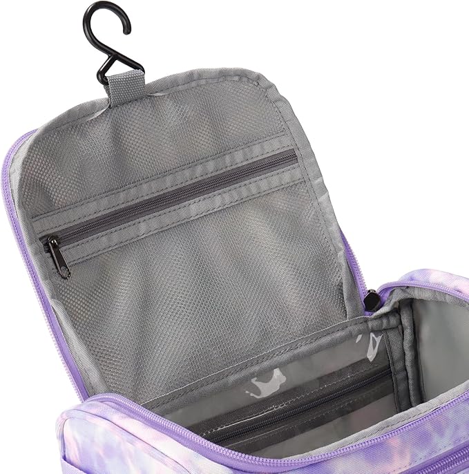 Choco Mocha Girls Mermaid Suitcase with Wheels Kids with a Kids Toiletry Bag Purple Rolling Duffle Bag for Camping Teen Girls Toddler Luggage Bag for Travel, 22inch