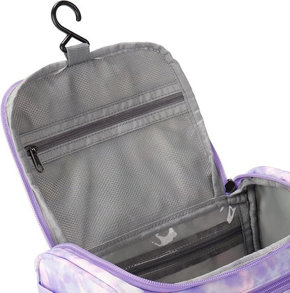 Choco Mocha Girls Mermaid Suitcase with Wheels Kids with a Kids Toiletry Bag Purple Rolling Duffle Bag for Camping Teen Girls Toddler Luggage Bag for Travel, 22inch