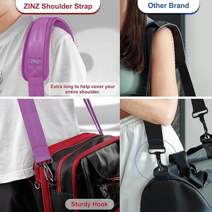 ZINZ 74" Shoulder Strap with Fixed Pad and Dual Balanced Buckles，Purple
