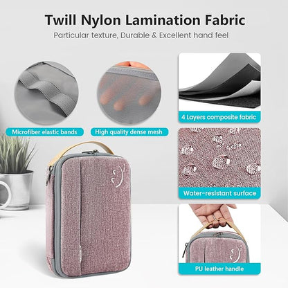 Travelkin Travel Electronic Cord Organizer Travel Case, Travel Cable Organizer Bag For Charger, Phone, Sd Card, Sim Card, Earphone, Usb Drives (Pink)