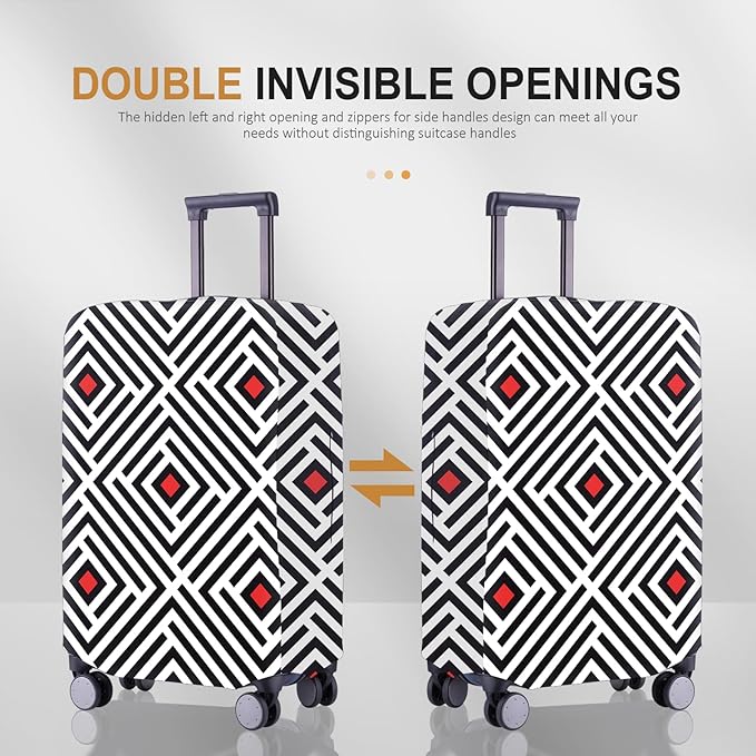 Travel Luggage Cover - Scratch-Resistant Fit 19-31 Inch Suitcase Protector, Not Included (F-S-006, M(24-25 inch))